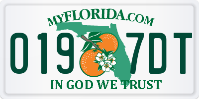 FL license plate 0197DT