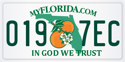 FL license plate 0197EC
