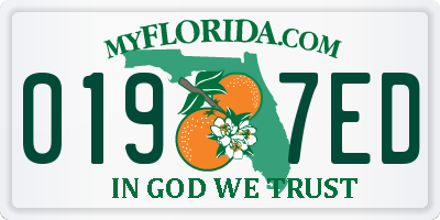 FL license plate 0197ED