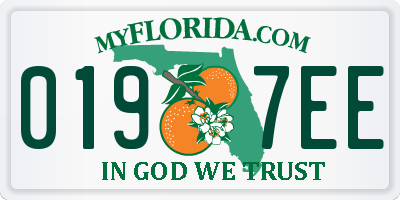 FL license plate 0197EE
