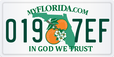 FL license plate 0197EF