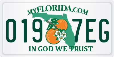 FL license plate 0197EG