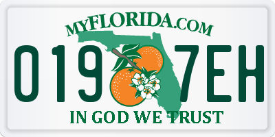 FL license plate 0197EH