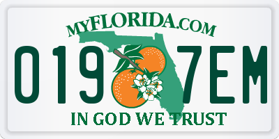 FL license plate 0197EM