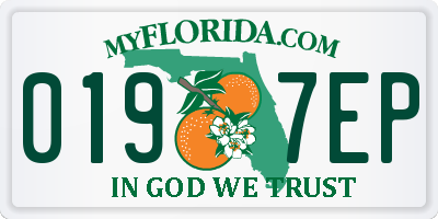 FL license plate 0197EP