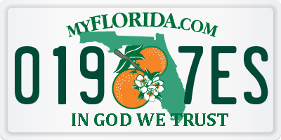 FL license plate 0197ES