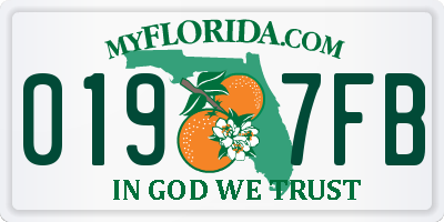 FL license plate 0197FB