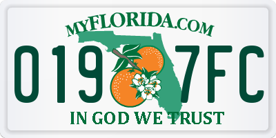 FL license plate 0197FC