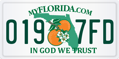 FL license plate 0197FD