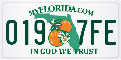 FL license plate 0197FE