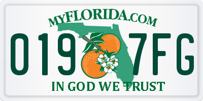 FL license plate 0197FG
