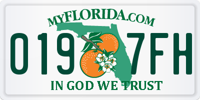 FL license plate 0197FH