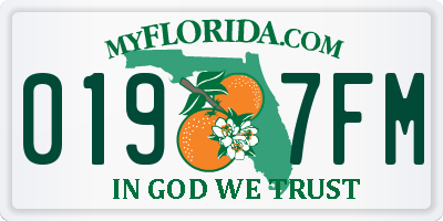 FL license plate 0197FM