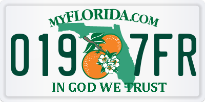 FL license plate 0197FR