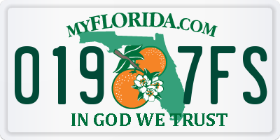 FL license plate 0197FS
