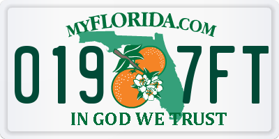 FL license plate 0197FT