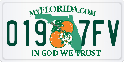 FL license plate 0197FV