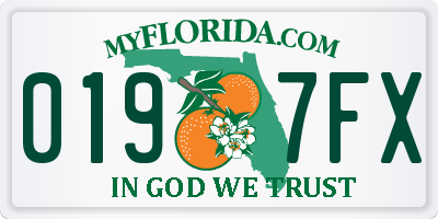 FL license plate 0197FX