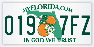 FL license plate 0197FZ