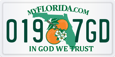 FL license plate 0197GD