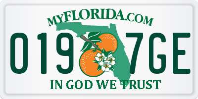 FL license plate 0197GE