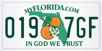 FL license plate 0197GF