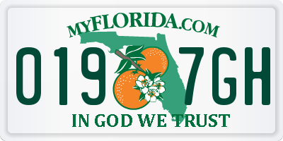 FL license plate 0197GH