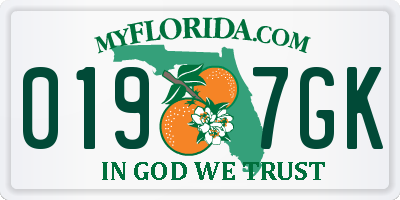 FL license plate 0197GK