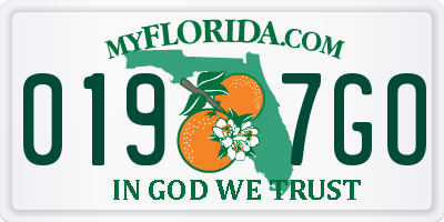 FL license plate 0197GO