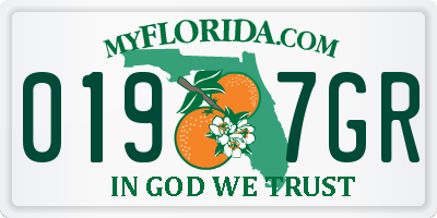 FL license plate 0197GR