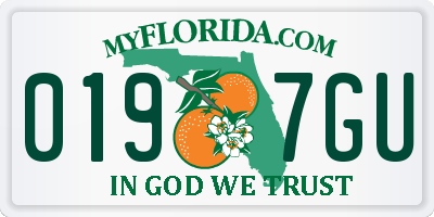 FL license plate 0197GU