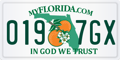FL license plate 0197GX
