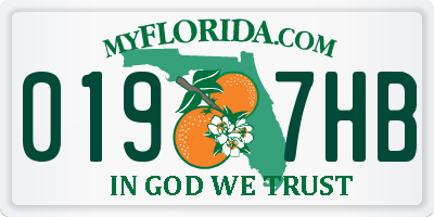 FL license plate 0197HB