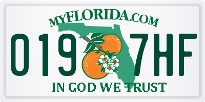 FL license plate 0197HF