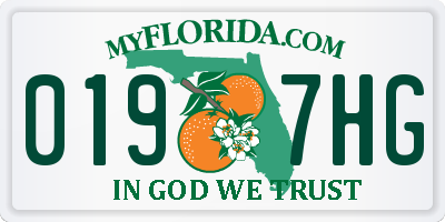 FL license plate 0197HG