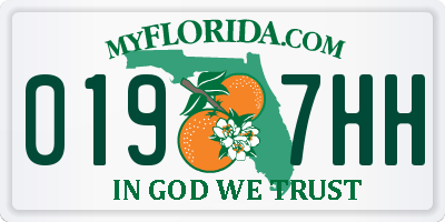 FL license plate 0197HH