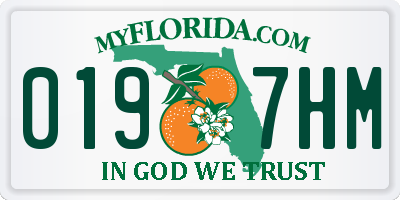 FL license plate 0197HM