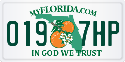 FL license plate 0197HP