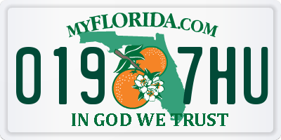 FL license plate 0197HU