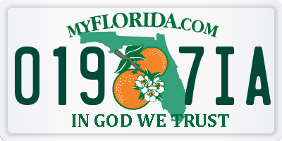 FL license plate 0197IA