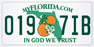 FL license plate 0197IB