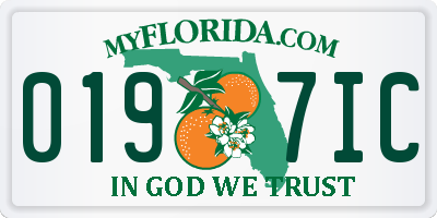 FL license plate 0197IC