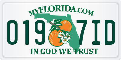 FL license plate 0197ID