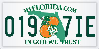 FL license plate 0197IE