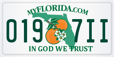 FL license plate 0197II