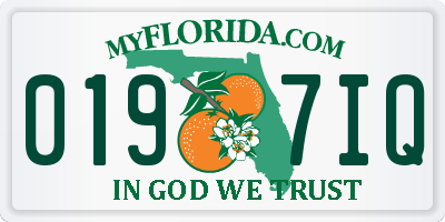 FL license plate 0197IQ