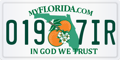 FL license plate 0197IR