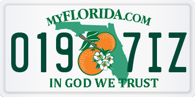 FL license plate 0197IZ