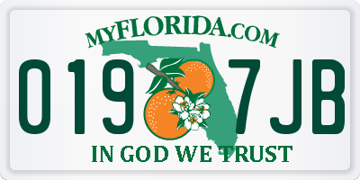 FL license plate 0197JB