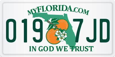 FL license plate 0197JD